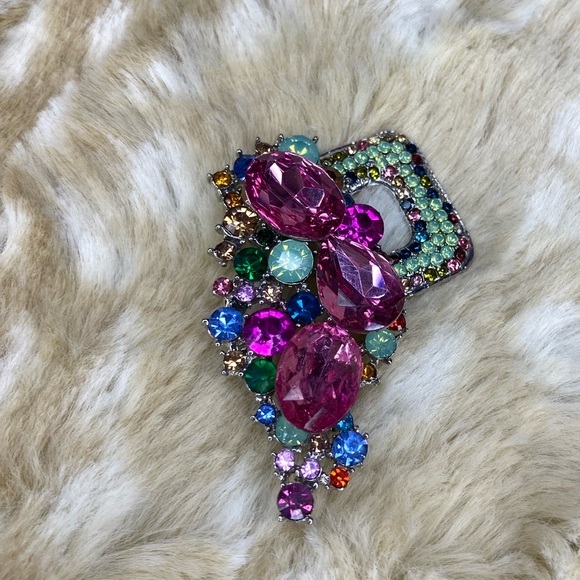 Elle Multicolor Crystal Brooch - Picture 5 of 6